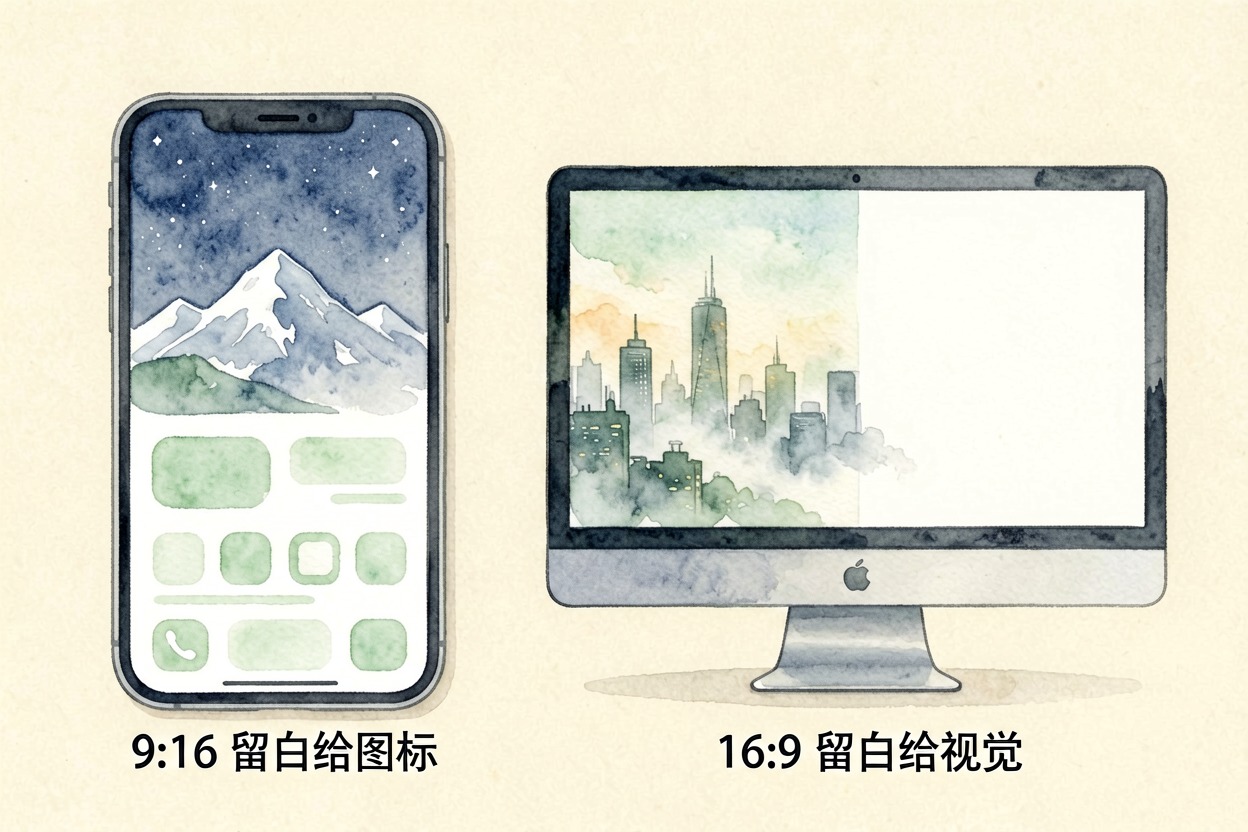 配图3壁纸构图与留白