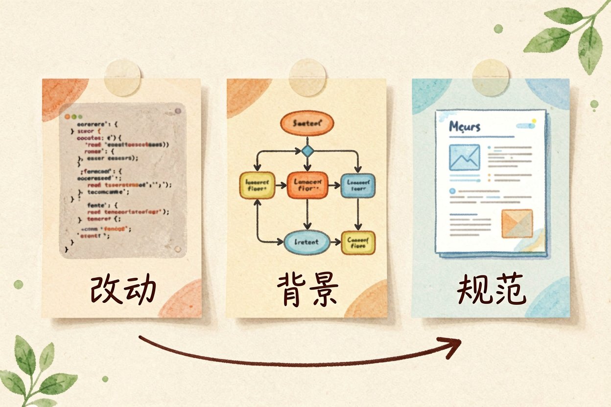 配图2要喂的三样:改动/背景/规范