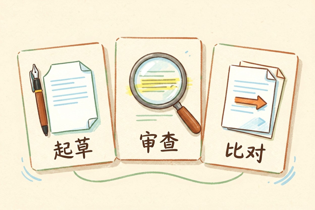 配图1合同处理的三步流程