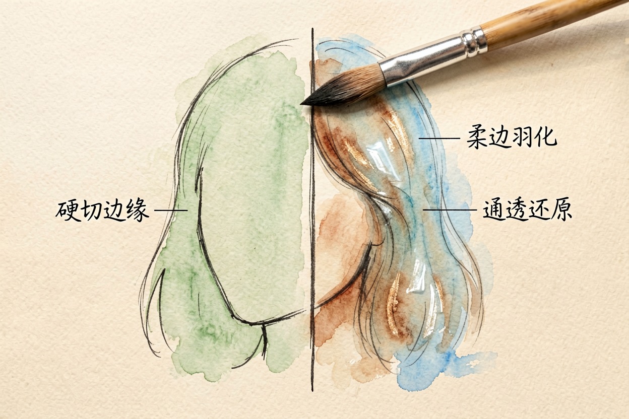 配图3边缘羽化与透明还原