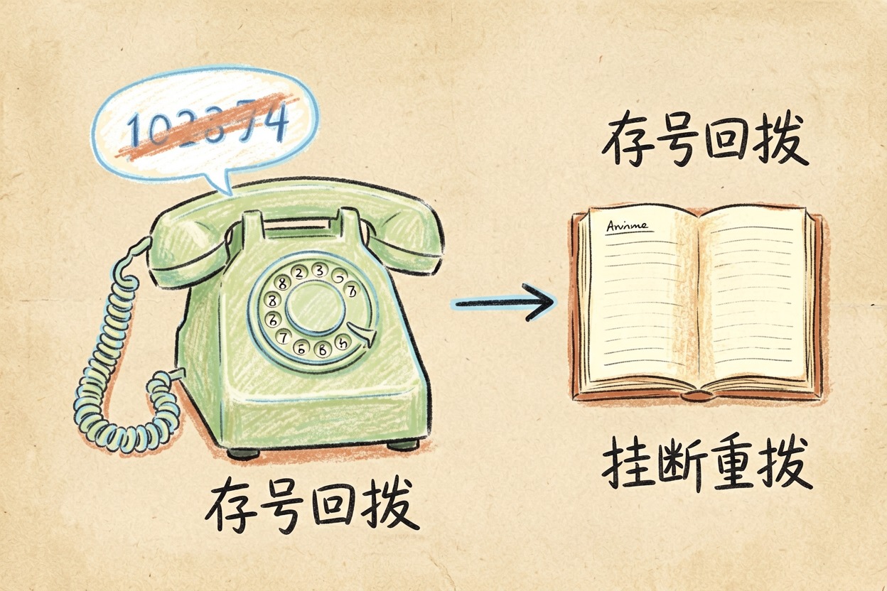 配图1动作一:挂断与通讯录回拨