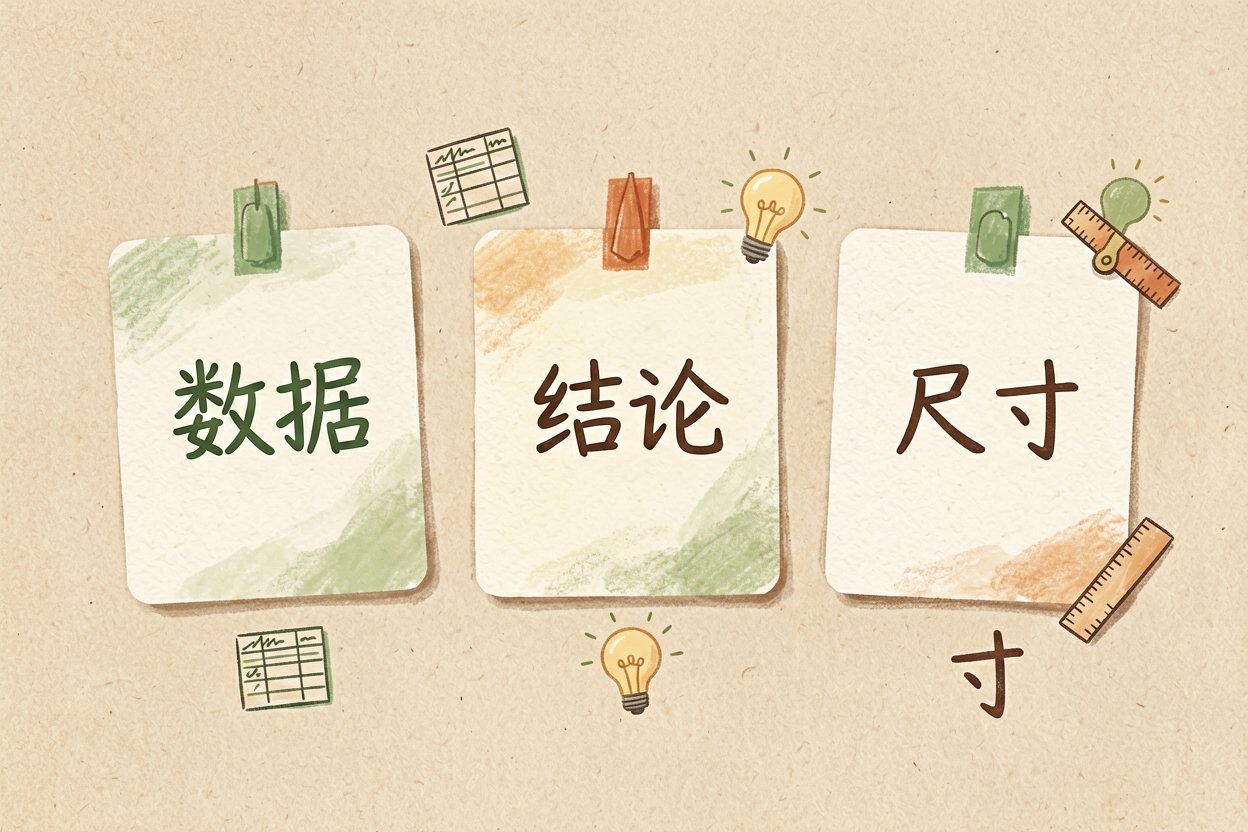 配图2备好三样:数据/结论/尺寸