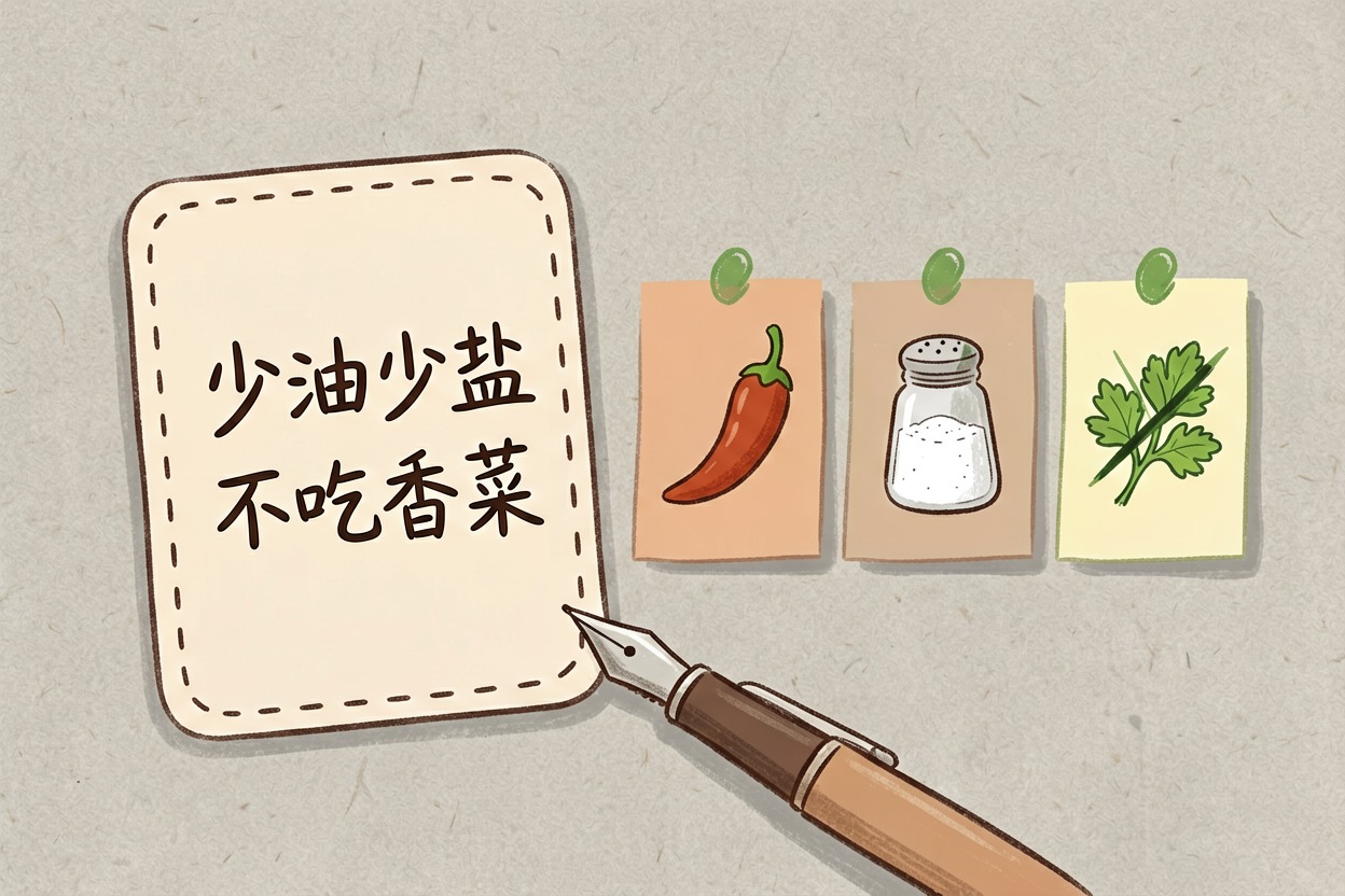 配图1明确口味与忌口