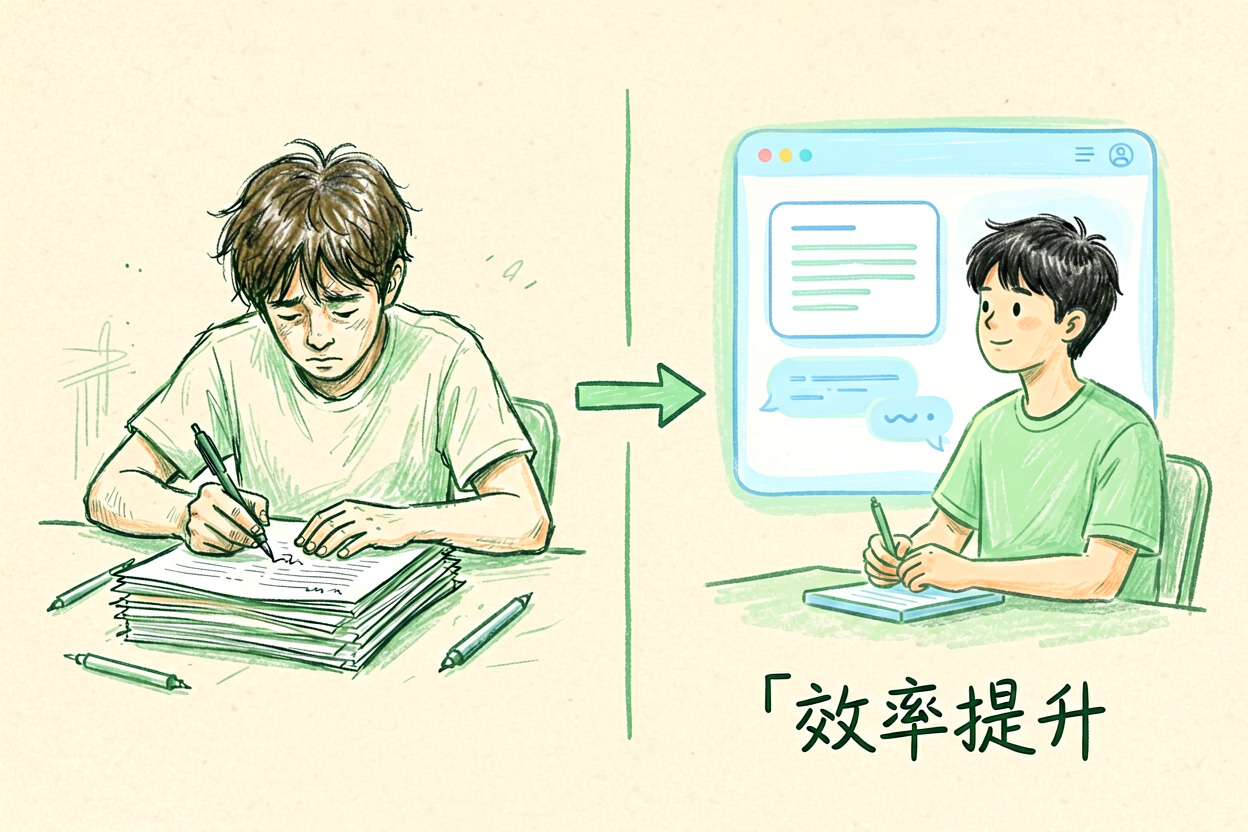 配图1传统学习 vs AI 辅助学习