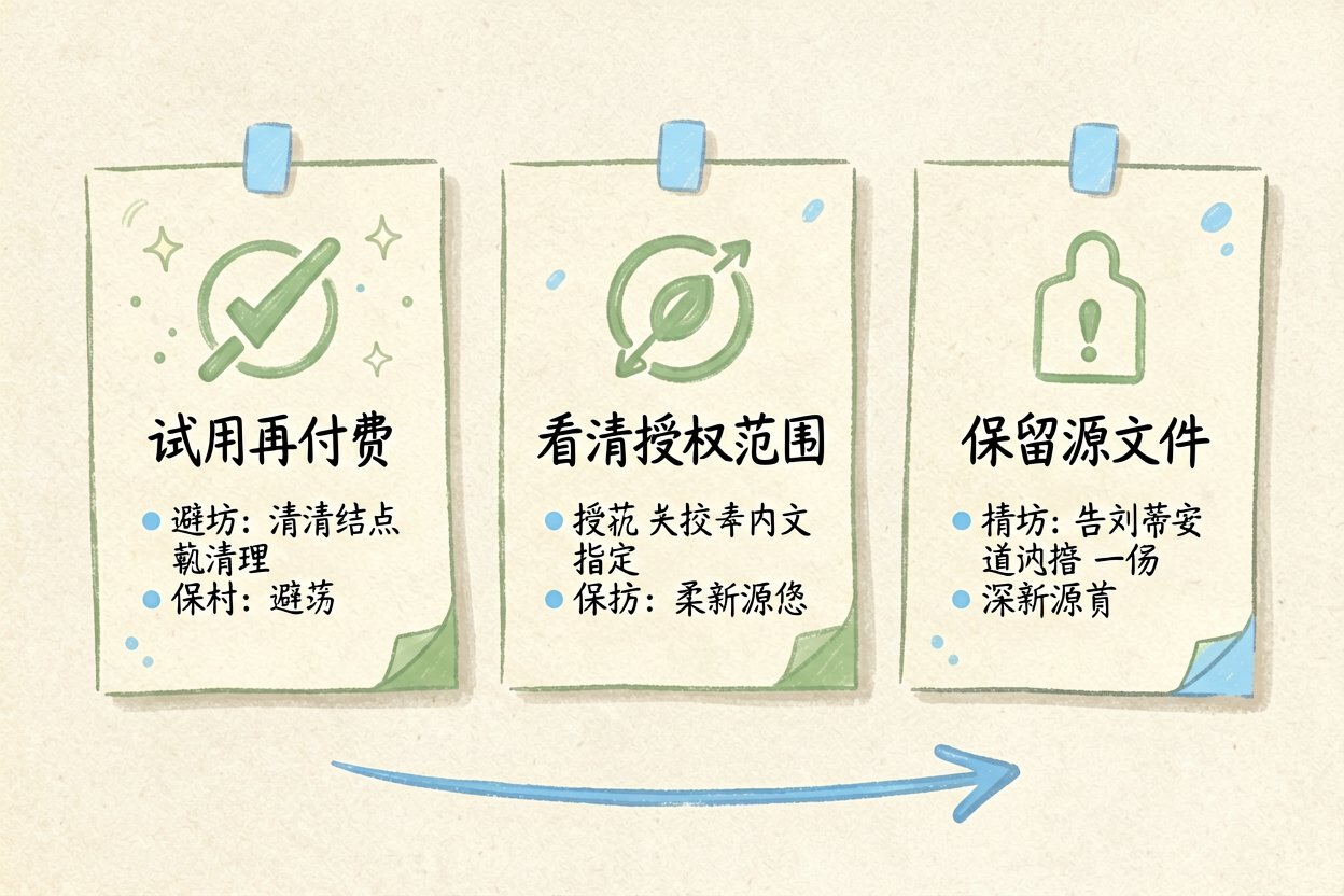配图7新手避坑清单：试用/授权/备份