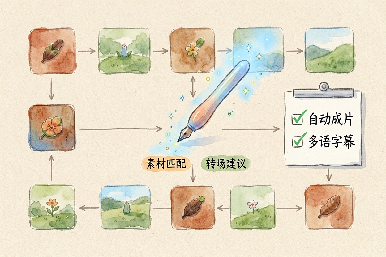 配图2AI 剪辑与后期工作流