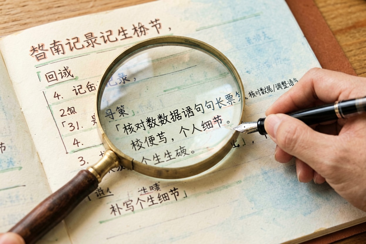 配图4人工核对与润色