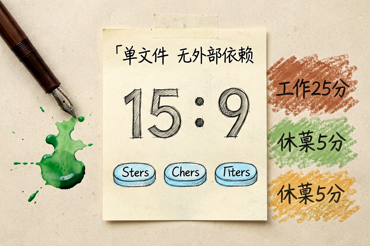 配图3单文件番茄钟生成