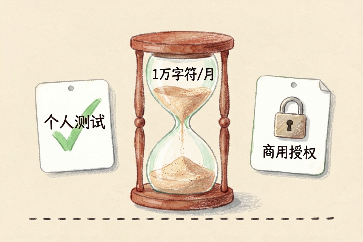 配图2免费额度与商用边界