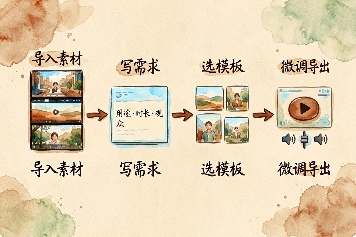 配图2智能成片四步走