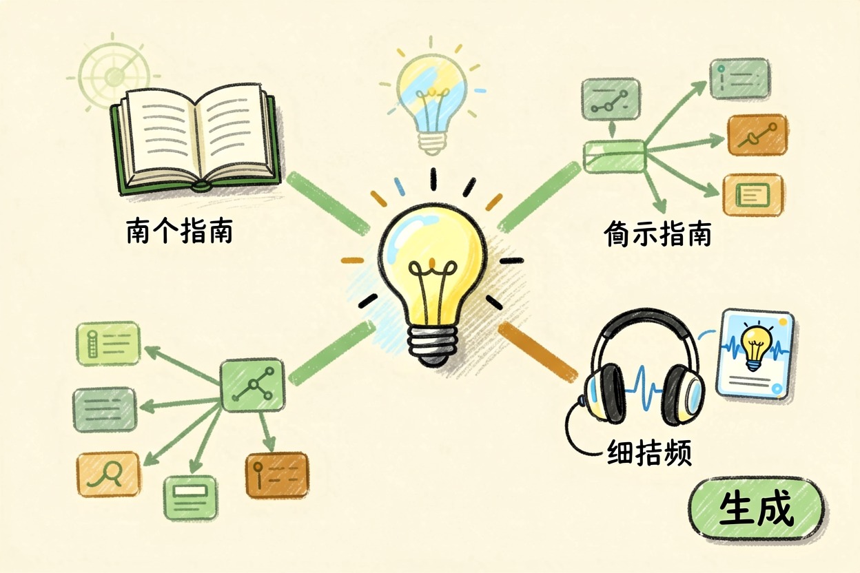 配图4一键生成学习指南与音频