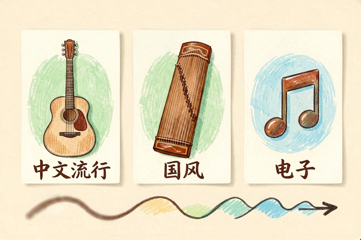 配图1不同曲风质量对比