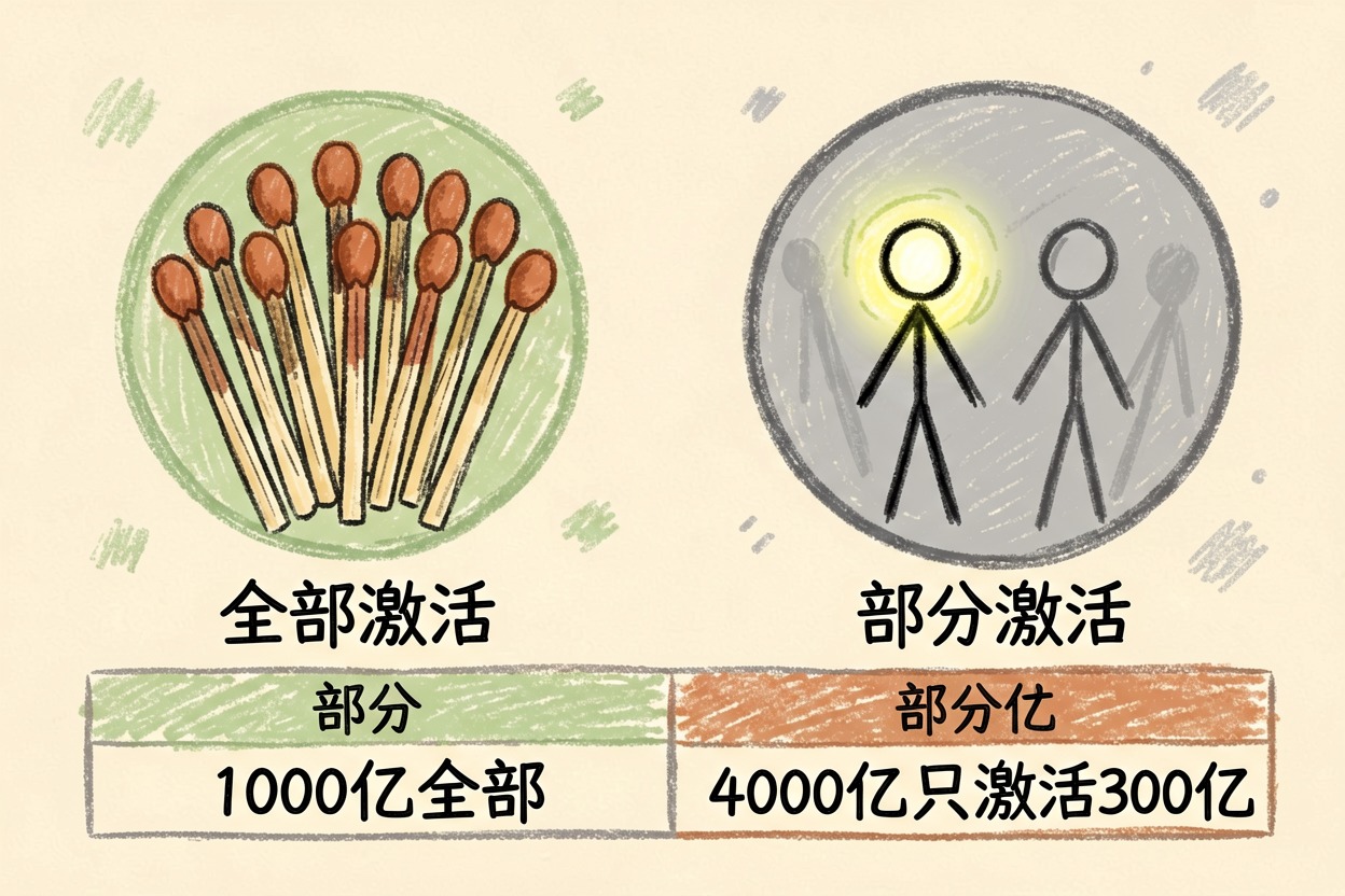 配图2稠密 vs MoE 算力对比