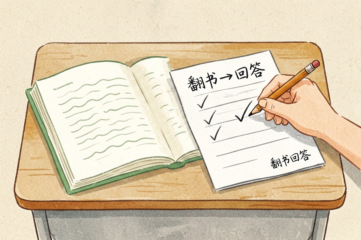 配图1开卷考试：先查再答