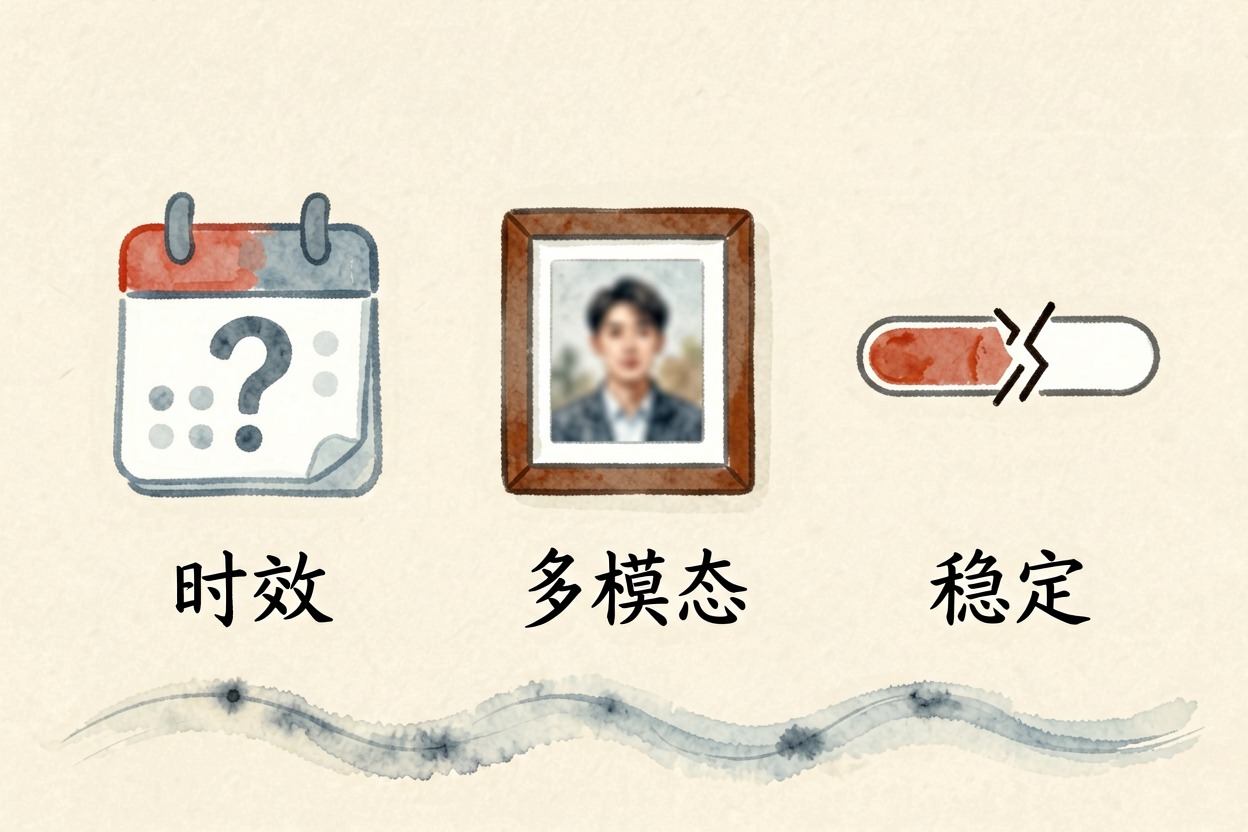 配图3不擅长：时效多模态与稳定性